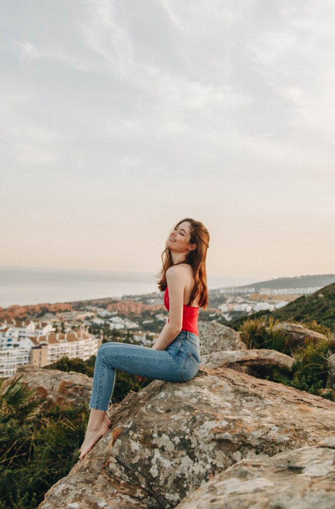 woman smiling and happy