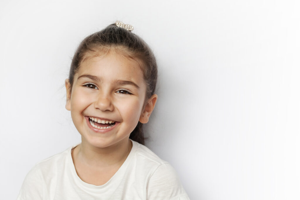 little girl smiling