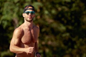 shirtless man gynecomastia